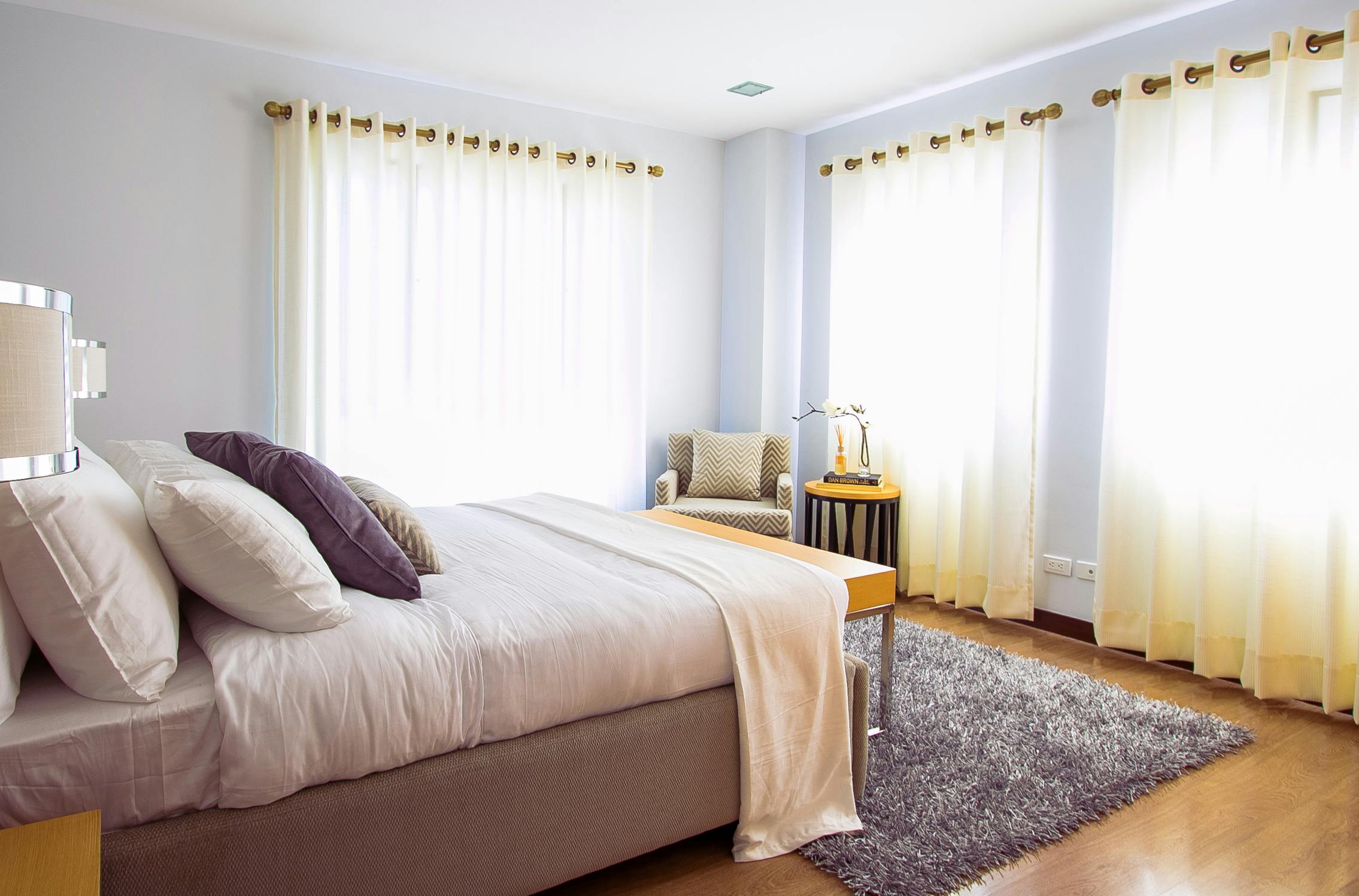 Premium curtains in softly lit room
