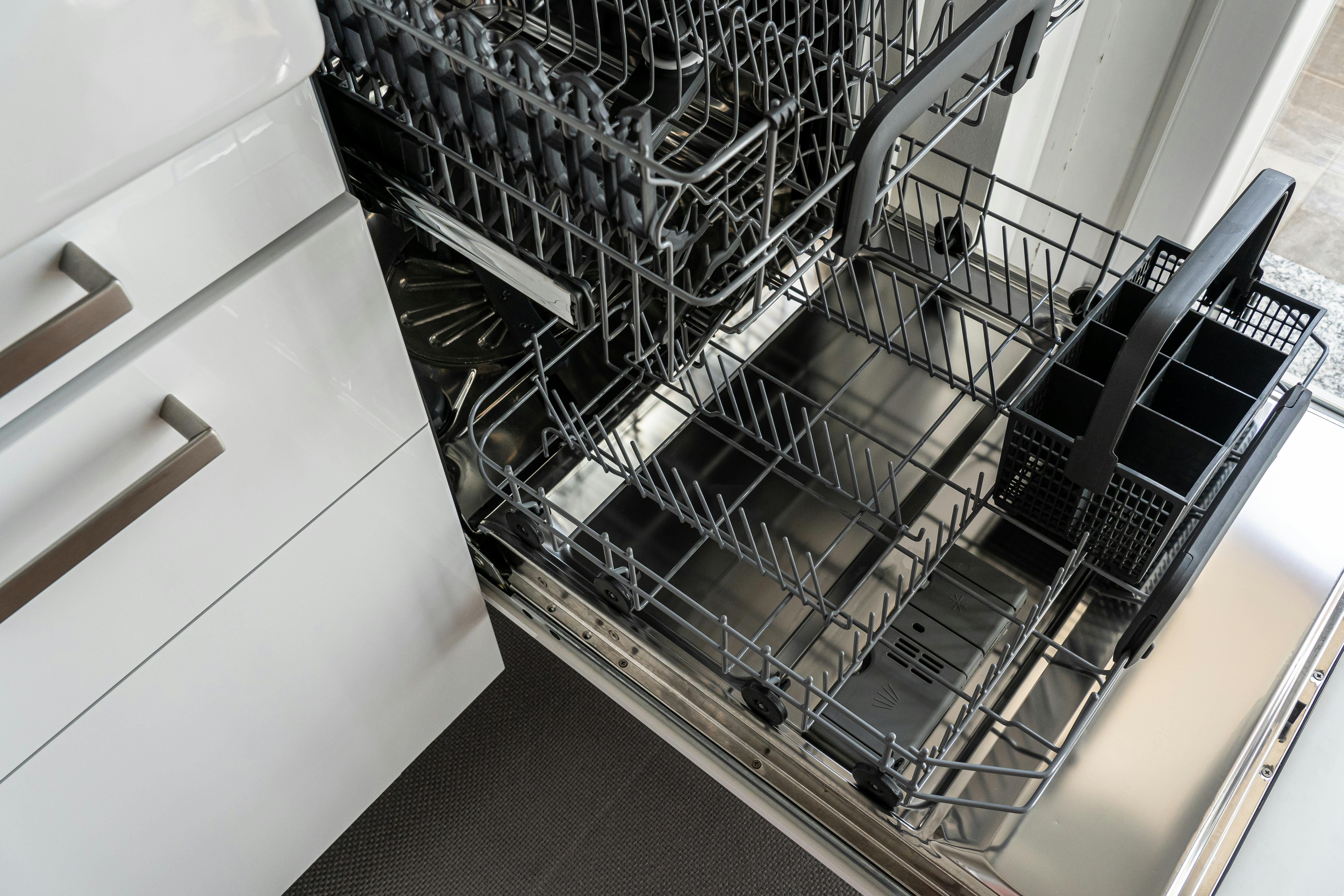 Dishwashing tools organized by sink